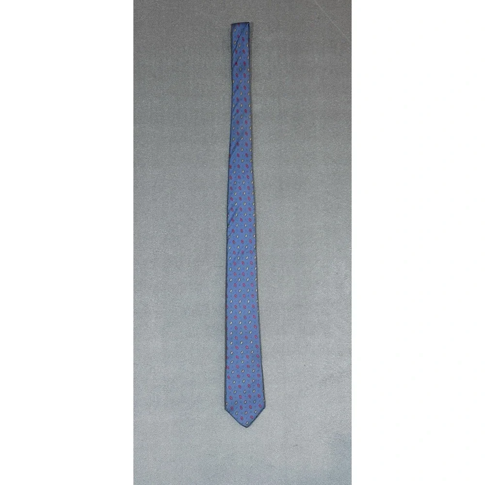 Vintage Pierre Cardin Tie Mens Blue 100% Silk Necktie 57